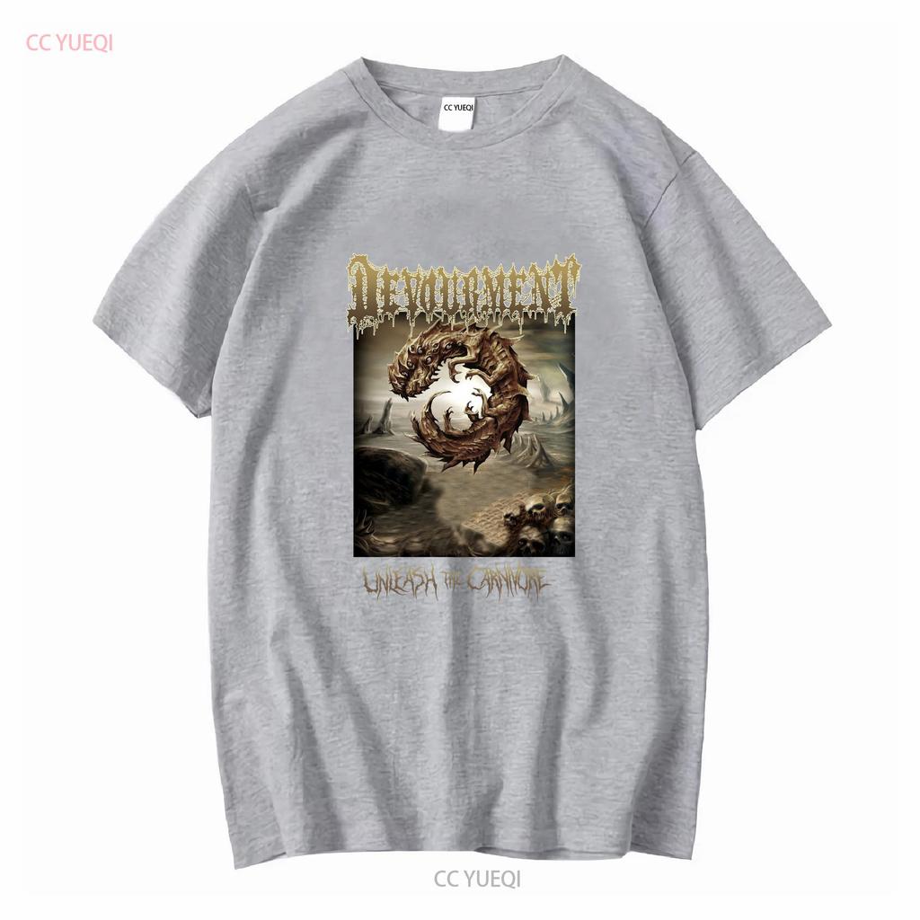Devourment Unleash The Carnivore Koszulka Czarna Męska S do 3XL PM904 vintage Sprana męska Oddychająca Wszechstronna Miękka Unisex Codzienna