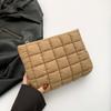 Puffy Cotton Clutch Bag Storage Bag Cosmetic Bag Portable Quilted Padded Makeup Bag  Women