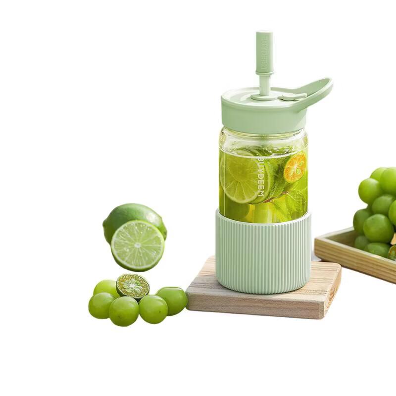 Buydeem 550ml Glass Straw Cup