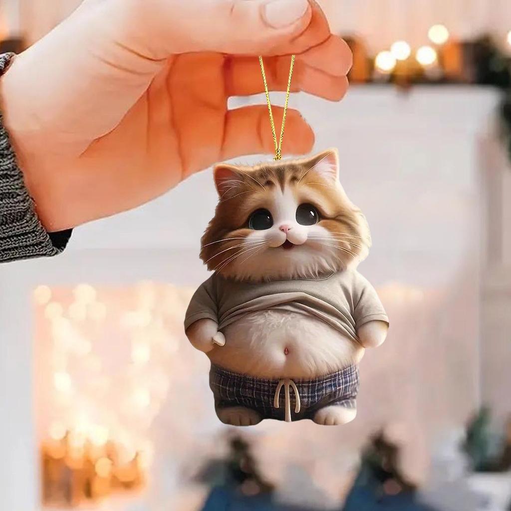 Fat Cat Dog Car Rear View Mirror Decoration Car Hanging Ornament Car Hanging Mirror