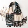 Lovely Patchwork Aztec Floral Tassel Viscose Shawl Scarf Lady High Quality Wrap Headband Bufandas Muslim Hijab Sjaal 180*90Cm