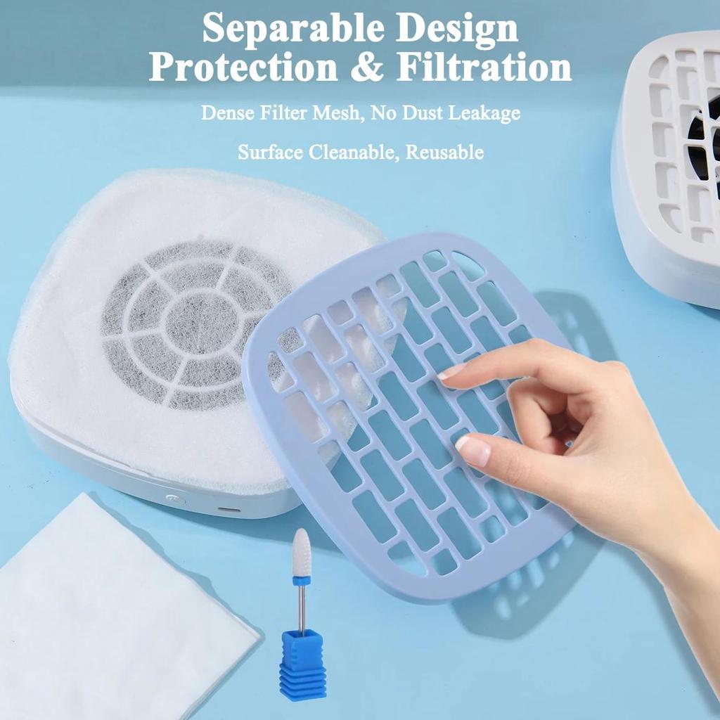 TFSCLOIN Nagelstaubsauger Geräuscharm Nagelstaubsauger Filter Entfernen Nagelabsaugventilator Nagelkunstwerkzeug