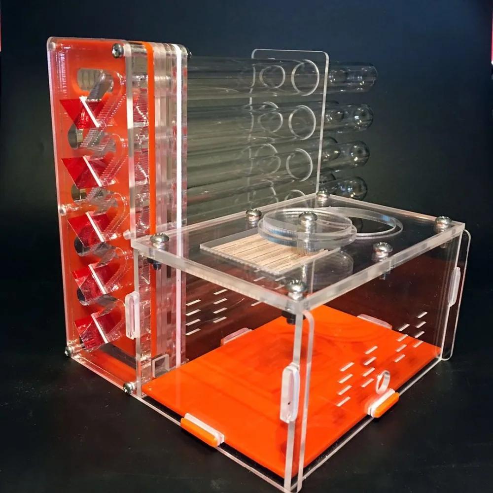 New Acrylic DIY Ant Farm 12 Test Tubes With Acrylic Feeding Area For Ant Insect House Workshop Ant Nest Anthill 14 * 14 * 15cm (Orange,14x14x15cm) оранжевый