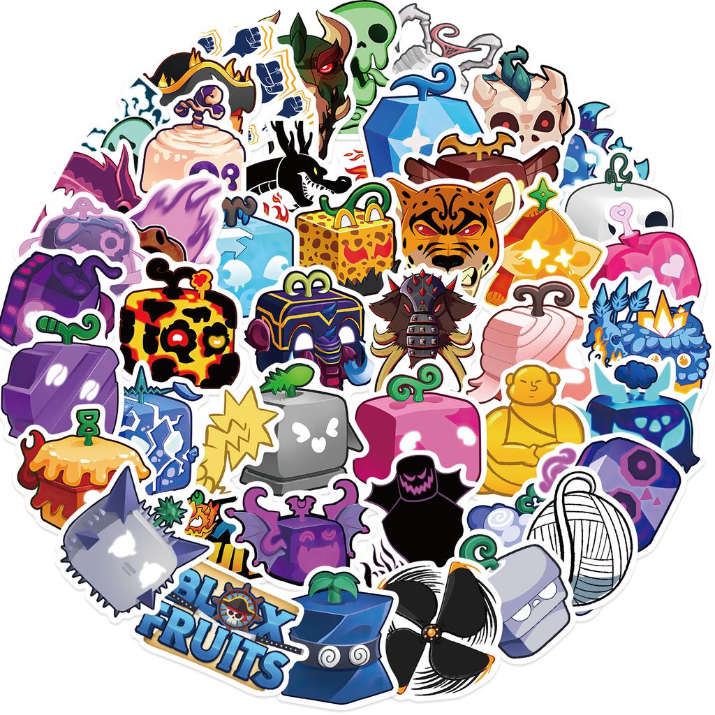 50PCS Game Blox Fruits Stickers Pack DIY Phone Laptop Luggage Skateboard Graffiti Decals Funny Fancy Sticker For Kid Audlt Toys