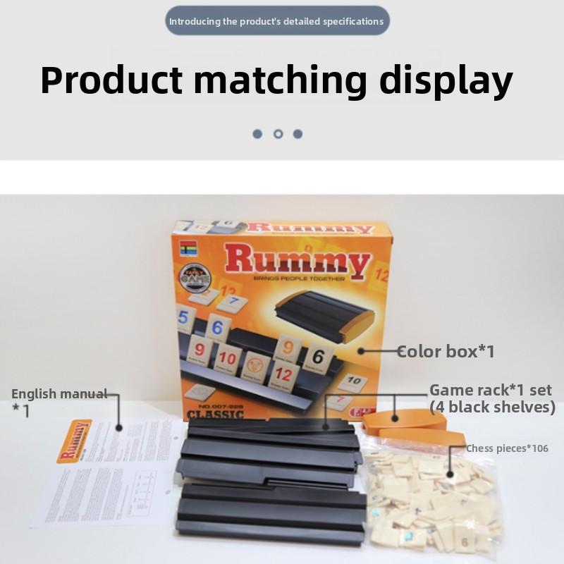 Rummy Number Card Game With Plastic Material For Family Fun And Brain Development