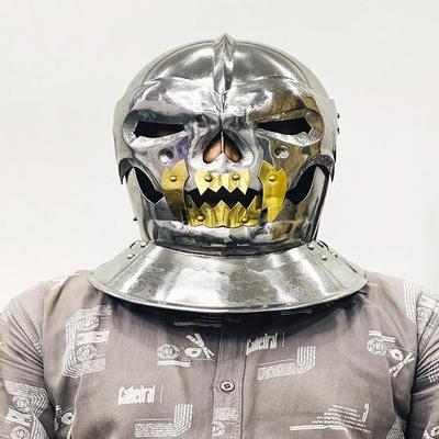 Ghost Skull Helmet  Medieval Old Demonic  Old Demonic Face Helmet  Battle Ready Historical  Wearable Helmet  Halloween, Costume Helmet