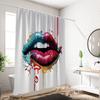 1Pc Quirky Lip Print Waterproof Shower Curtain Shower Partition Bathroom Privacy Protection With 12 Hooks Easy To Install