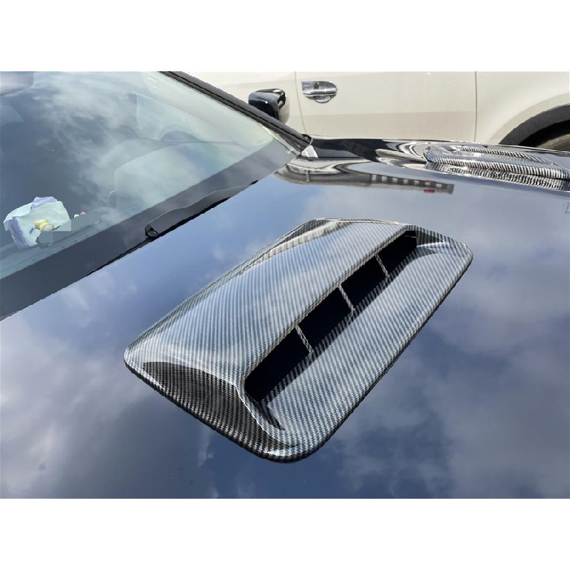 Look Fibra di Carbonio ABS Auto SUV Decorazione Cofano Presa d'Aria Scoop Ventola Copricofano