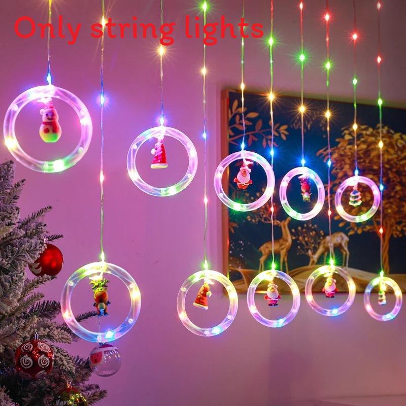 

Christmas Tree Star Ring Shape Led String Light Curtain With Usb Power Plug For Christmas And Festive Events Circular Ring