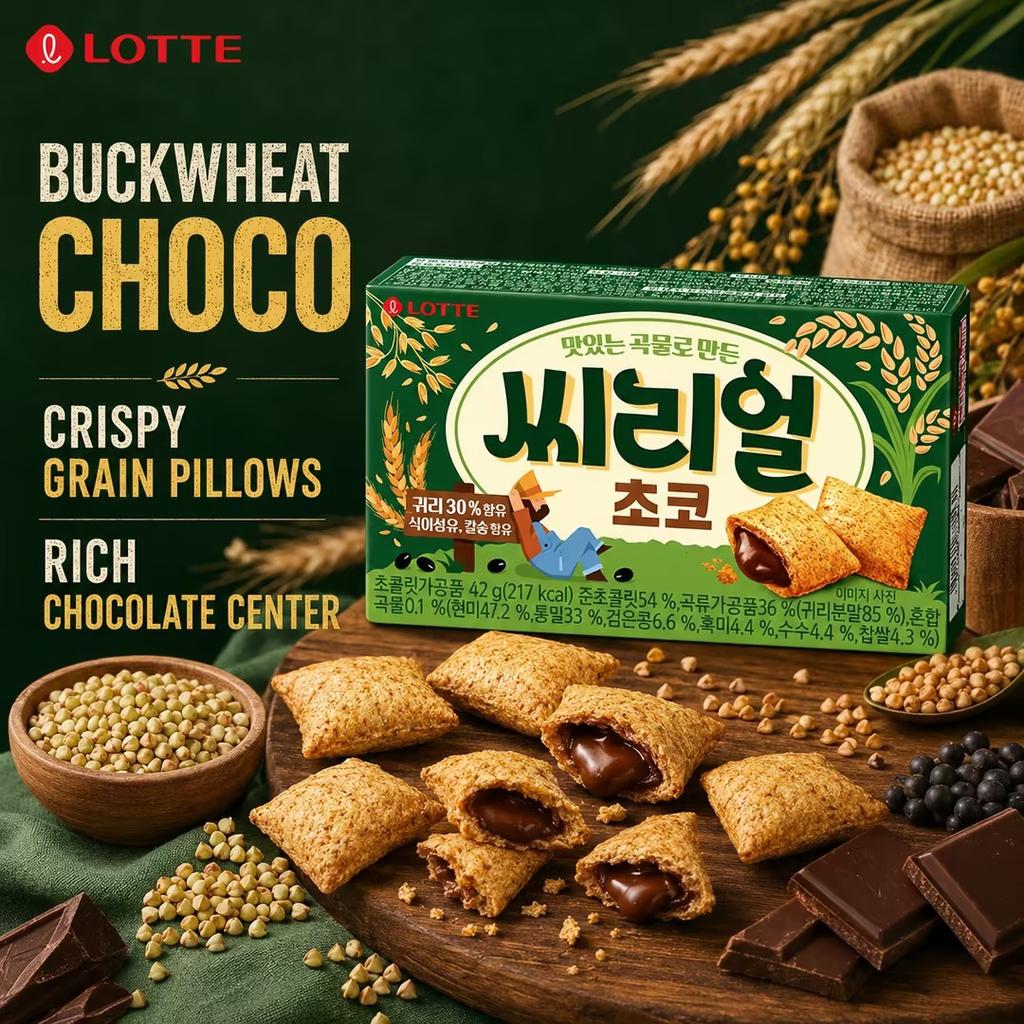 Lotte Buckwheat Compound Chocolate Coated Biscuits 42g