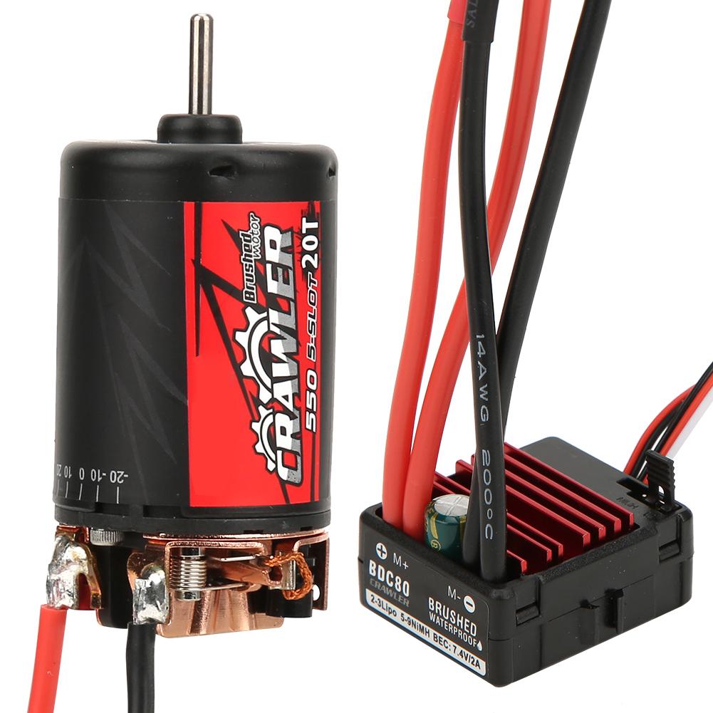 

SURPASS 5Slot 550 0.50 Wire 20T Brushed Motor +BCD80A ESC RC Accessory