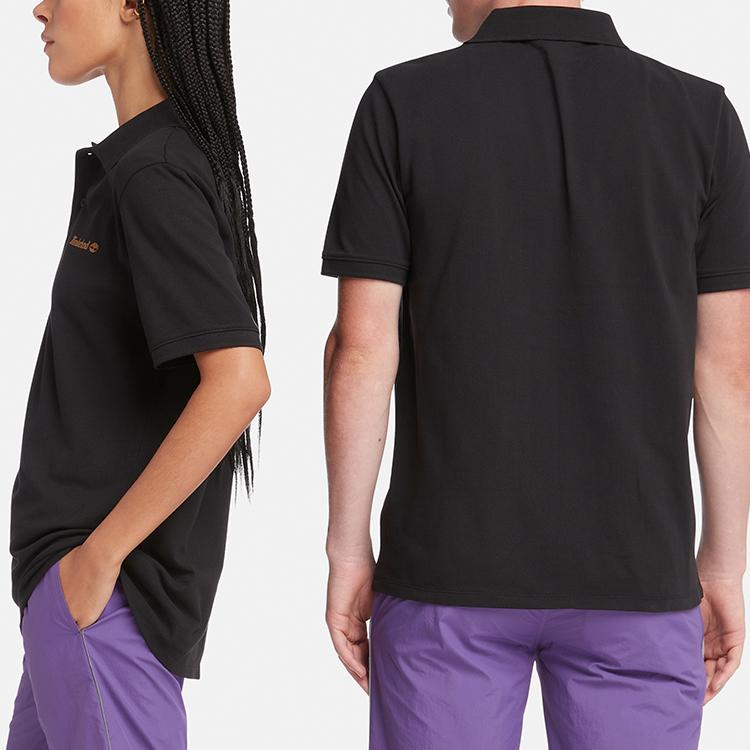 Timberland Casual Breathable Short Sleeve Polo Shirt Men Tops Black A41C5-001