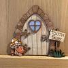 1 Pcs Cartoon Wooden Mini DIY Door Fairy Tale Gate Door Decoration Garden Courtyard Decoration Fairy Elf Door Craft Ornaments
