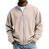Felpa con cappuccio da uomo con zip intera Giacca Mezza zip Collo alto Maglione a maglia grossa Casual Caldo Capo esterno Autunno Inverno