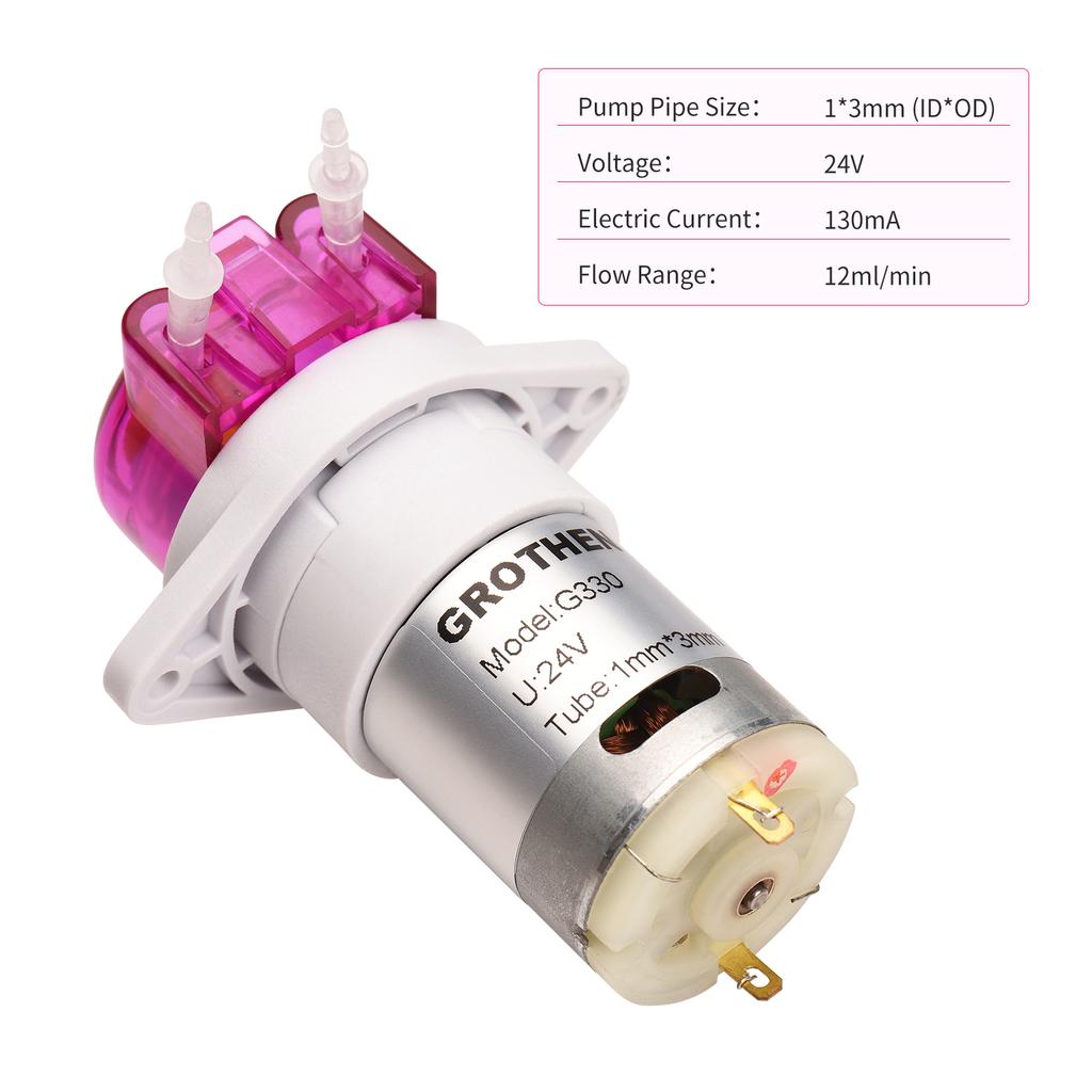 GROTHEN Peristaltic Pump Dosing Pump Mini Pump Liquid Self-priming Water Pump Silicone Tube for Aquarium Tank Lab Chemical Analy