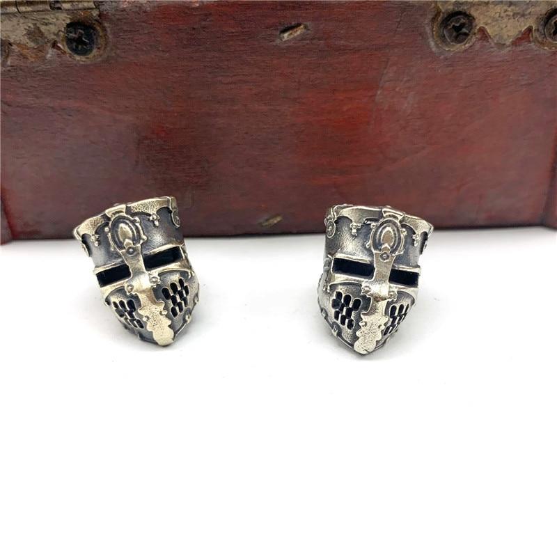 Brass Samurail Helmet Knife Bead Lanyard Pendant DIY Handmade Paracord Rope Beads Accessory Vintage Car Keychain