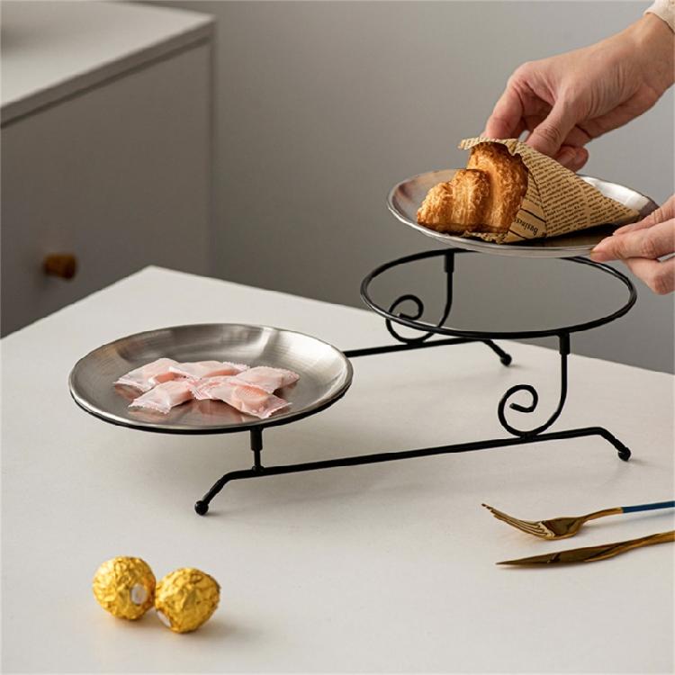 Practical Detachable Dessert Stand for Parties Detachable Fruit Serving Holder Metal Wedding Cake Display Plate