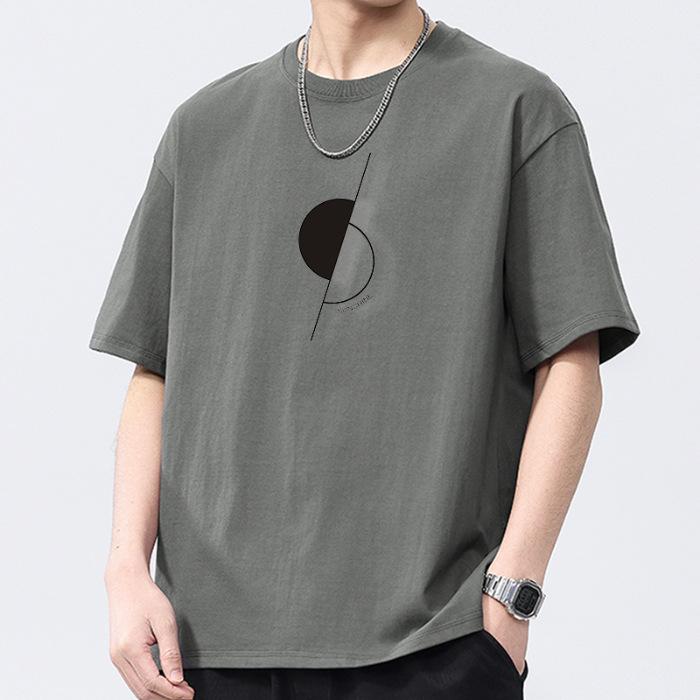 New Summer Men's Round Neck Printed Short-sleeved T-shirt Thin Casual Youth Half-sleeved Shirt