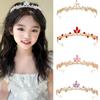 Children's Princess Crystal Crown Headband for Girls' Birthday Performance, Multi-Color Oval-Cut Hair Accessory