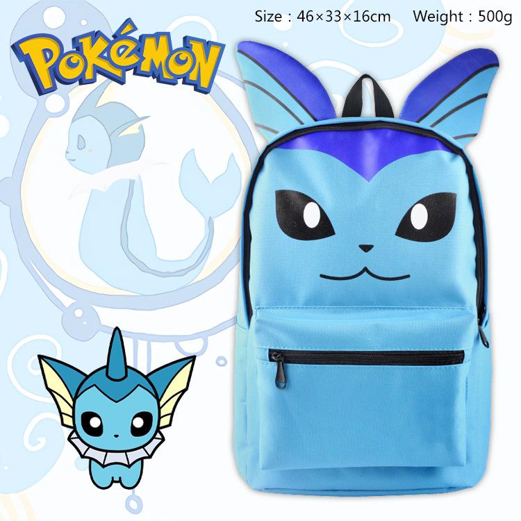 Eevee Backpack Pokemon Anime Plush Bag with Ears Face Design Student Schoolbag Yellow