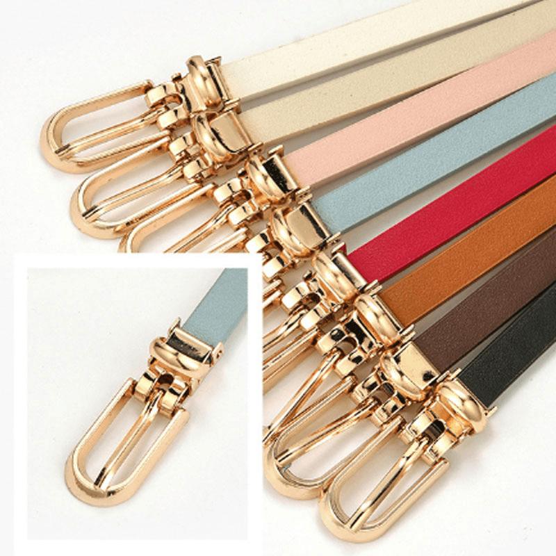 Women Candy Color Waist Strap Thin Belt For Lady Girls Pants Jeans Dress Belt Alloy Pin Buckle Waistbands Adjuestable