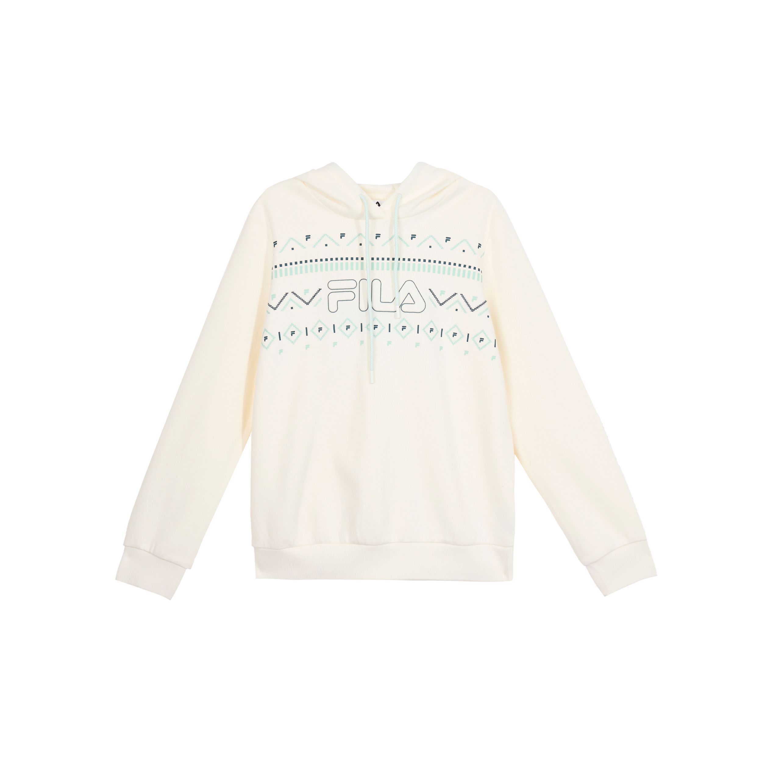 

FILA Lettered Hooded Sweatshirt Women sweatshirts Mist-Lotus-White F11W344215FIV M