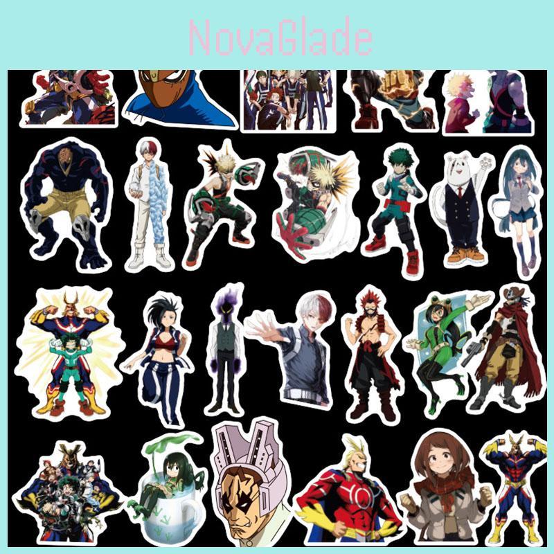 Vibrantes Pegatinas de PVC de My Boku No Hero Academia Para Decoración de Portátil, Equipaje, Coche