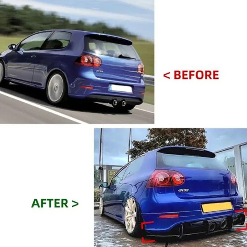 Labio Difusor Spoiler Divisor de Parachoques Trasero Divisores Laterales Traseros Para VW Golf MK5 R32 2005 2006 2007 2008 2009 Labio Difusor Trasero