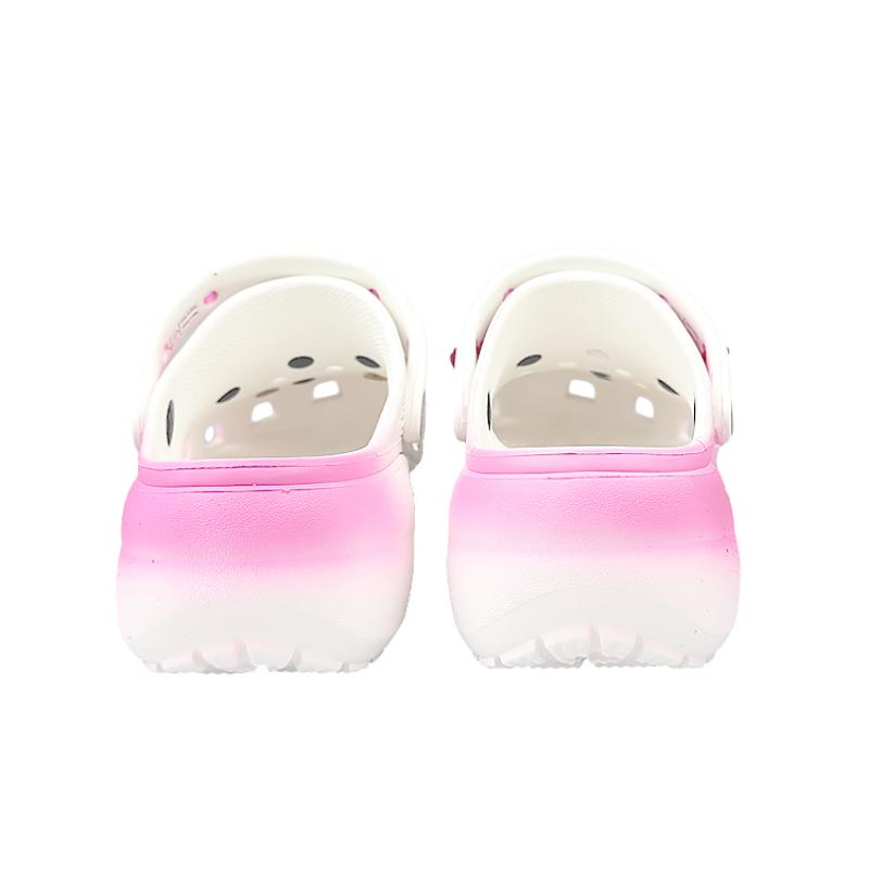 Crocs Classic Platform Clog Court Elf Peach Pink Love Gift Box Retro Beach Hole Shoes Women's Pink White