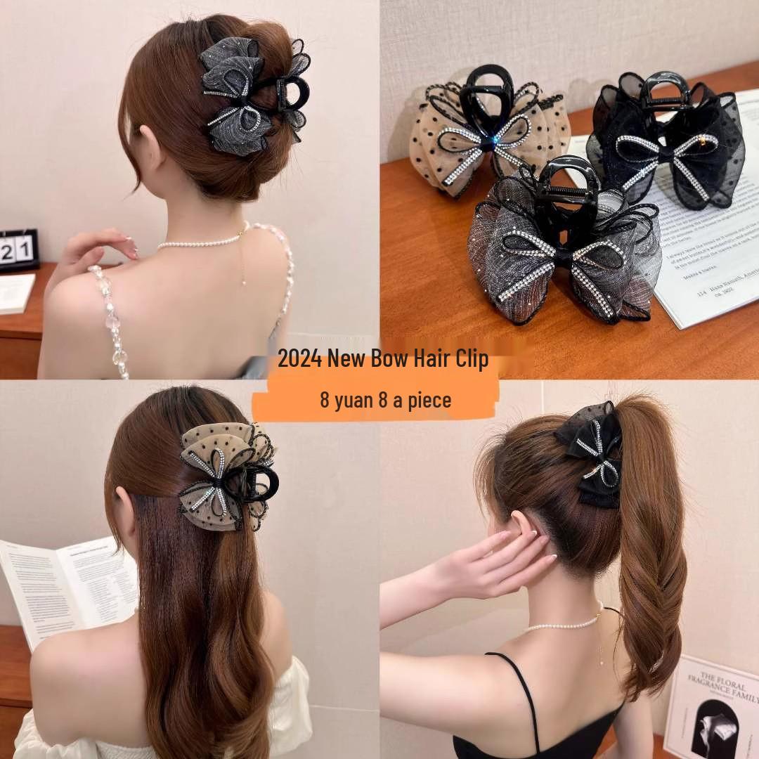 

Luxury Bow Claw Clip for Women s Voluminous Updo – Elegant Half-Up Styling Accessory