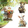 Easter Bunny & Colored Eggs Acrylic Backpack Charm and Car Pendant