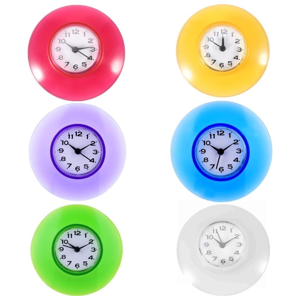 silicone Suction Cup Clock Clear Mirror Bathroom Clock Decoration Mirror Display Clock Sauna