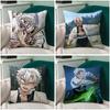 Anime S-Shinazugawa Sanemi Pillow Case Cushion Cover Soft Cute Throw Pillow Case For Car Sofa Pillowcase Polyester With Zipper