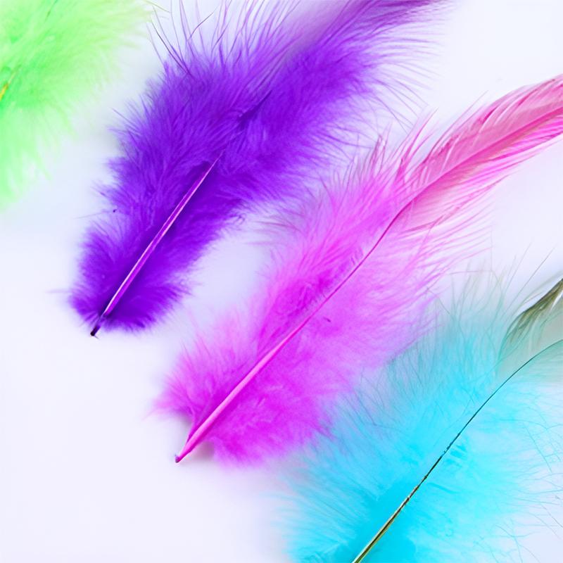 8-15Cm Natural Feathers White Mix Colors Turkey Plume For Crafts Dream Catcher Making Carnival Decor Easter Black Blue Plumas