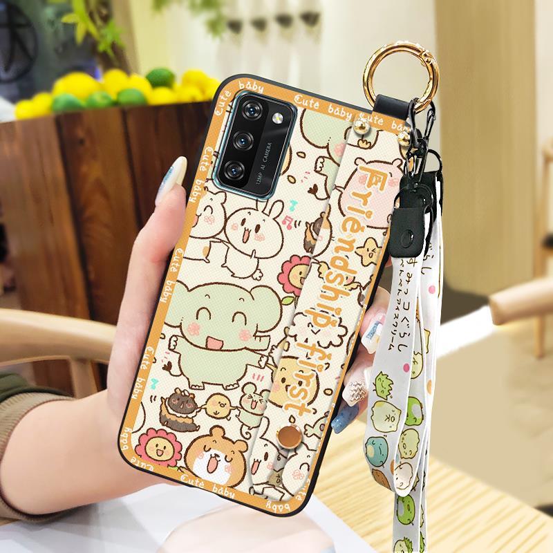 Cute Ring Phone Case For Blackview A100 Anti-knock Wristband Protective Kickstand Cartoon Silicone Fashion Design