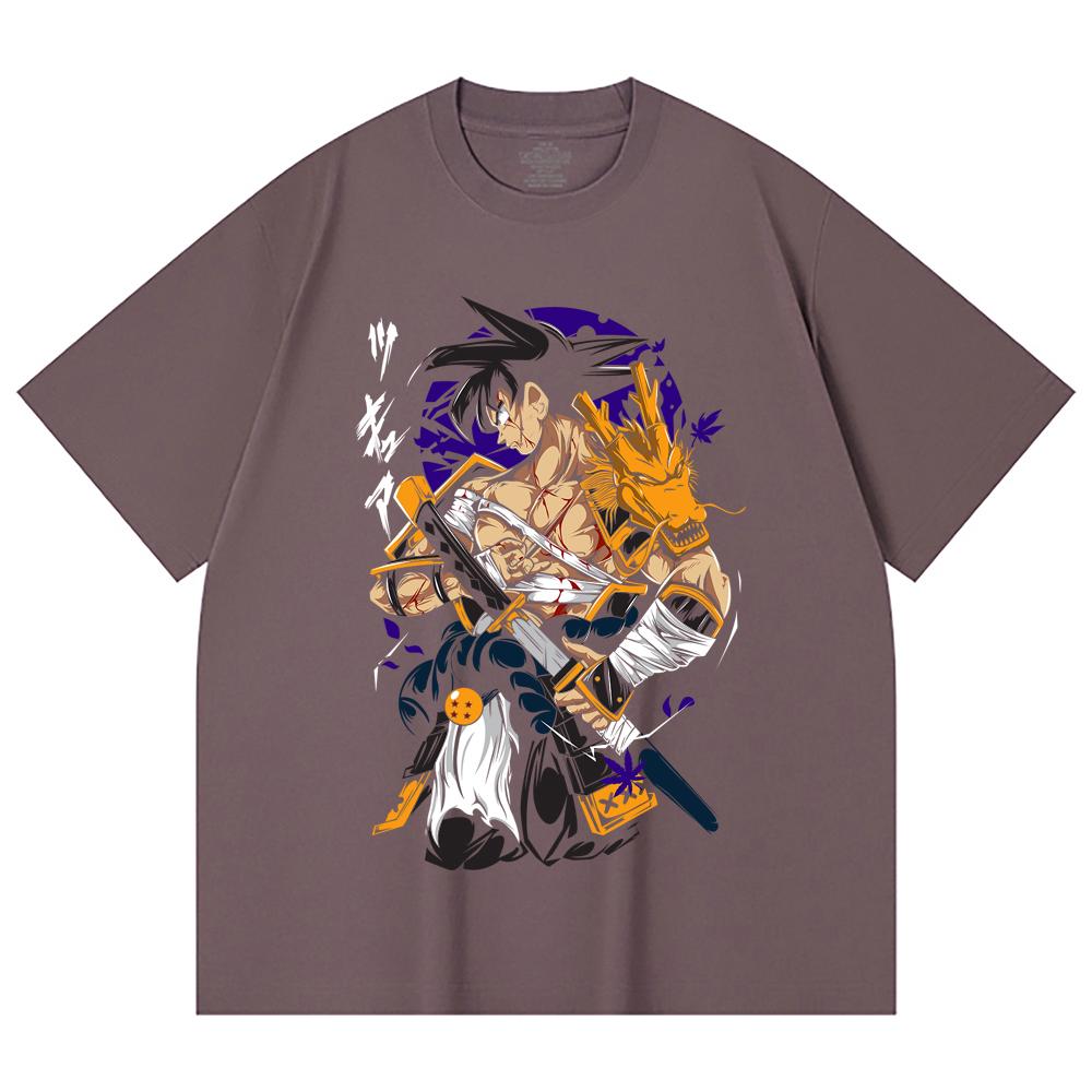 230 Gsm 100% Cotton Dragon Ball V68 Goku Samurai Print Unisex Heavy Cotton T Shirt