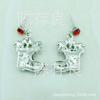 Red Enamel Christmas Earrings - European & American Fashion