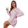 Langer Schlafanzug für Damen, Frühling und Herbst, langärmeliges Hemdkleid, Nachthemden
