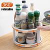 Kitchen Seasoning Bottle Storage Trays 360 Degree Front&Back Rotating Shelves Multifunctional Stable Durable Anti Slip Rack
