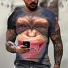 Summer New Men's T-shirt 3D Print Fun Gorilla Fashion Trend Street Comfortable Casual Top Round Neck Plus Size Short Sleeve