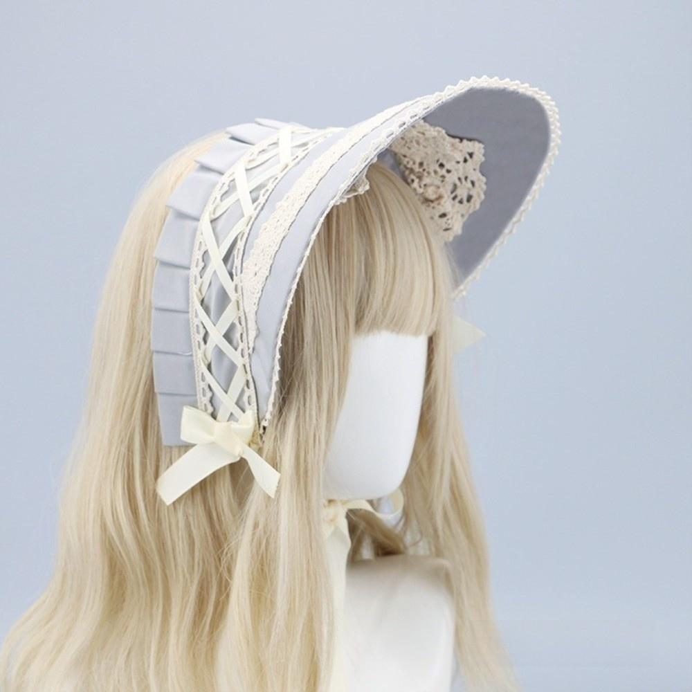 Ruffle Lolita Bonnet Cap Pastorale Style Lace Hat Victorian Headpiece Halloween Costume