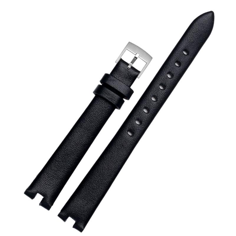 Ersatzarmband für Garmin Lily Damenuhr, weiches Sportarmband aus Rindsleder mit Kerben, 14 x 6 mm, Uhrenarmband