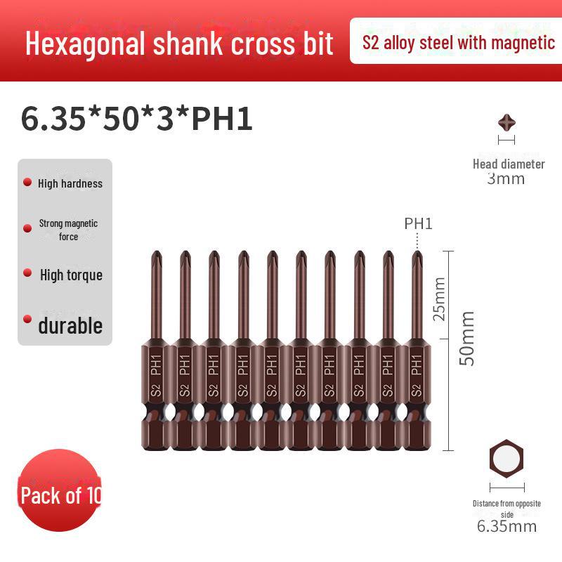 Qingwei S2 Magnetická wolframová ocelová šestihranná křížová elektrická šroubováková hlava