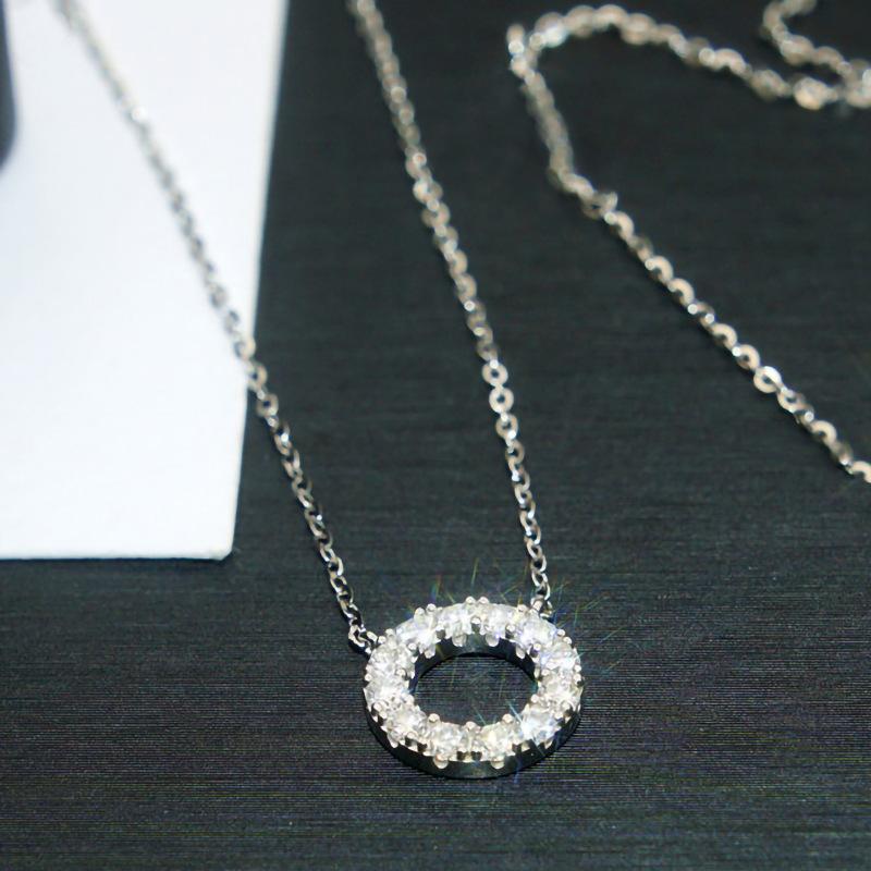 Ladies' Circular Pendant Necklace, Sparkling Design, Minimalist Circular Jewelry, Birthday Gift