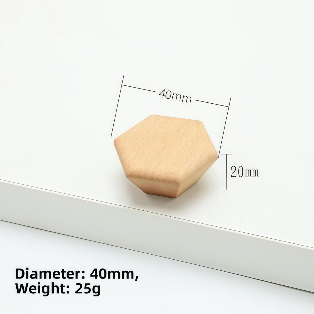 Nordic Style Cabinet Knob Handle Wooden Round Wardrobe Drawer Handles Square Solid Wood Lockers Knob Handle Cabinet Doors