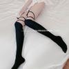 Spring And Autumn Tide Niche Design Cross Calf Tie Black Medium Tube Women'S Summer Cotton Long Socks Strong Pressure Thin Leg Socks