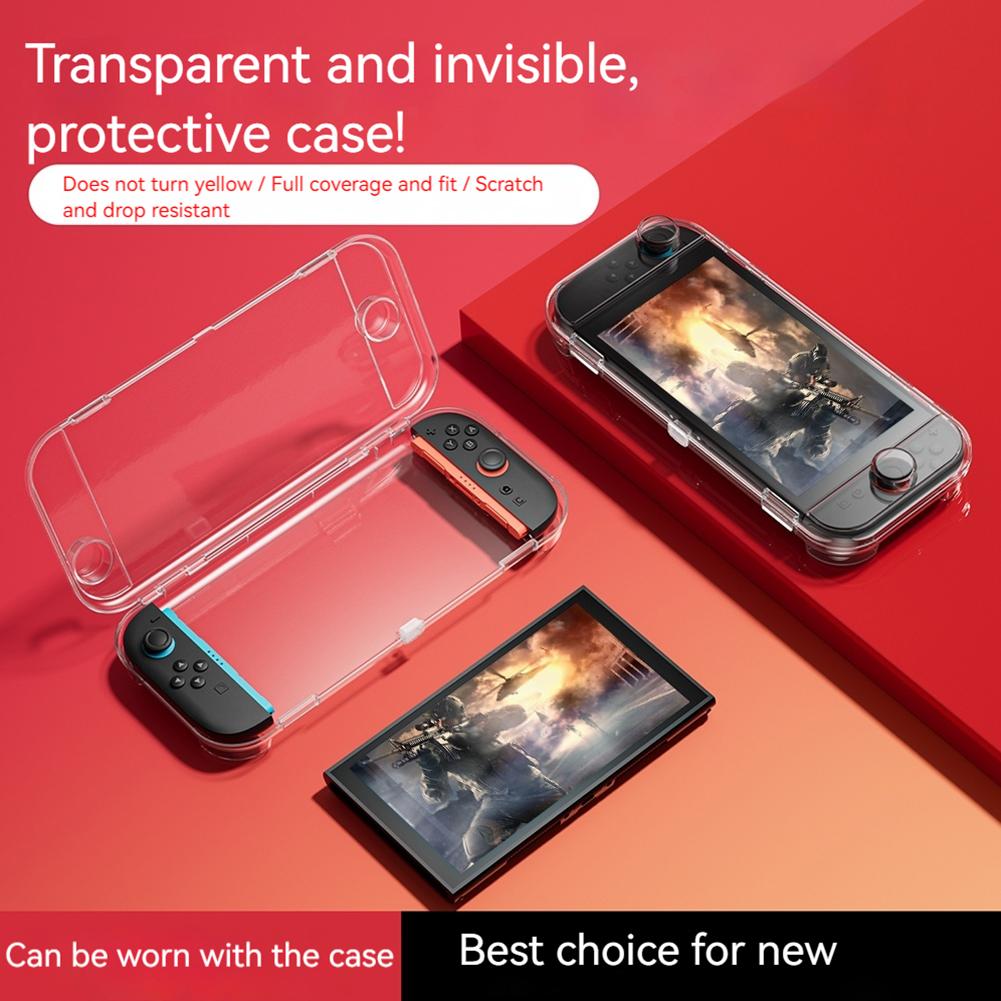 Transparent Case for Switch 2 Joy-con Protective Cover Anti-Scratch Hard Shell Case 12 Game Cards Protective Case for Switch 2
