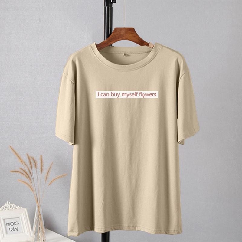 Shellsuning Casual Soft Cotton High Street Tees Trendy Letter Graphic T Shirts Women 2023 Summer Korean Short Sleeve Female Tops