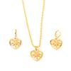 New Trendy Jewellery Gifts Geometric Africa Gold Plated Dubai New Vintage Necklace Earrings Sets For Women