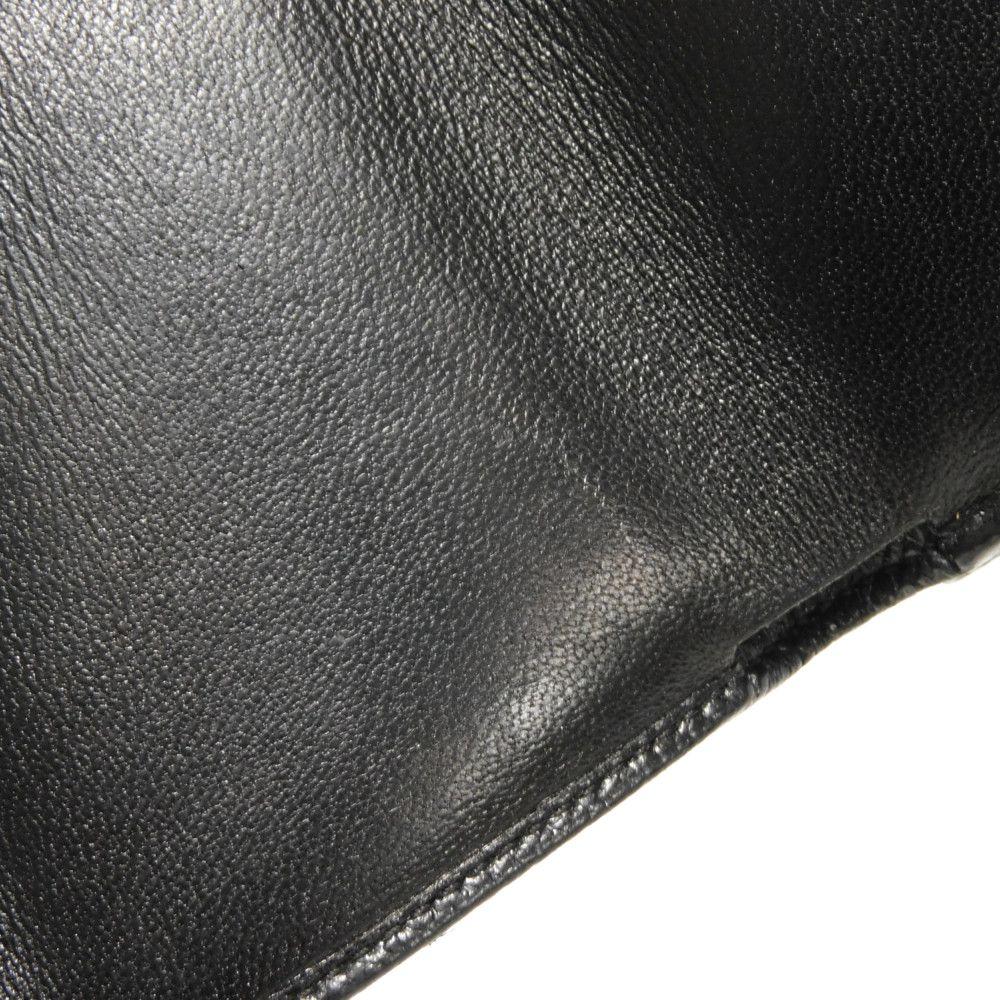 Used 11679 Trifold Wallet 288648 7942 RFID IC Chip Gold Compact Wallet Logo Clip Black Unisex from Japan AUTHENTIC